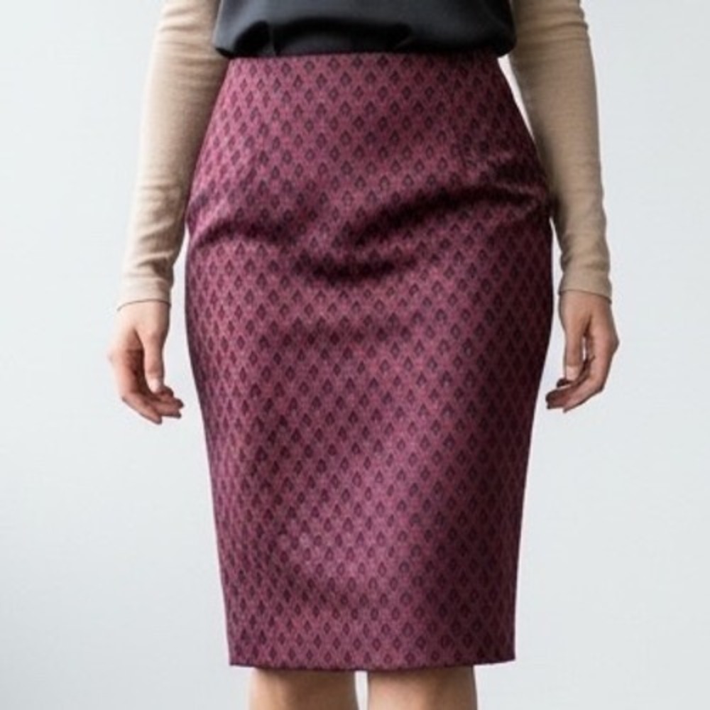 Kasper Merlot Multi Chevron Pencil Skirt 6 Professional Office Wear academia